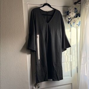 Lafayette 148 New York Charcoal Long Sleeve Dress